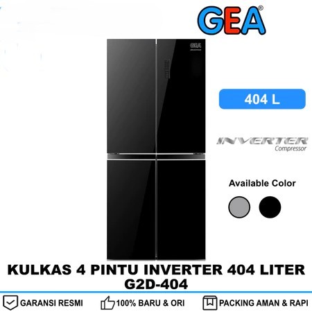 GEA - KULKAS 4 PINTU G4D-404 (BLACK) I KULKAS 4 PINTU INVERTER KAPASITAS 404 LITER