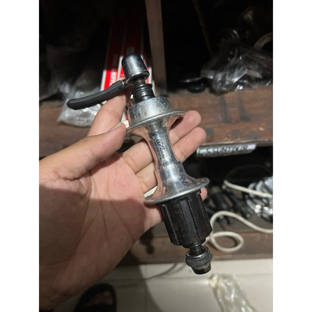 HUB BELAKANG SHIMANO XT M732 FREEHUB 32 HOLE SILVER CHROME NOS AS RODA VINTAGE LAWAS MTB QR VELG RIM