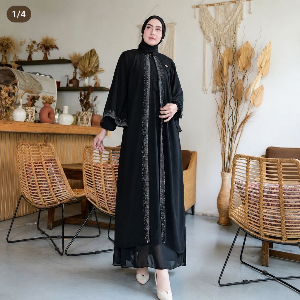 Alisha Gamis Syari Ceruty Babydoll Premium – Dress Muslimah Elegan
