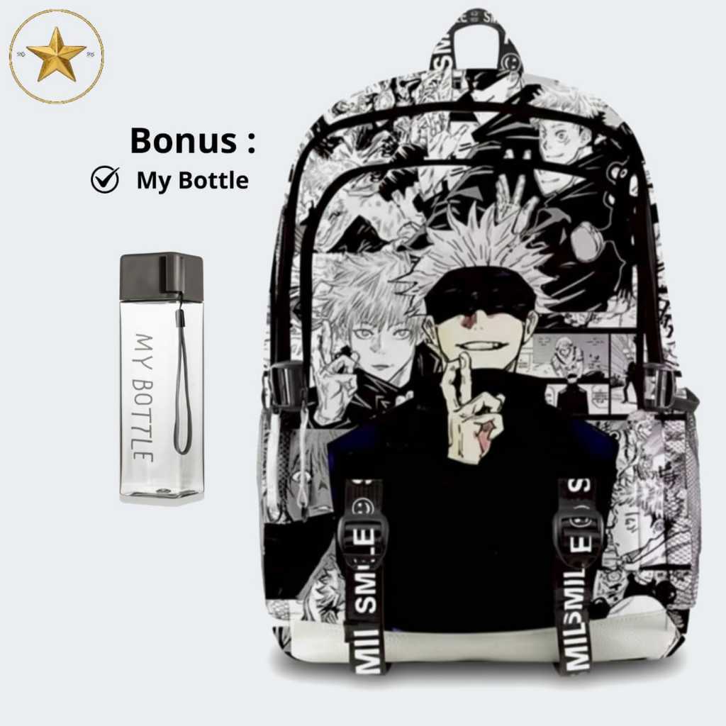 Tas sekolah anak laki-laki SD SMP SMA free botol-Tas sekolah anak cowok aesthetic-Tas sekolah anime