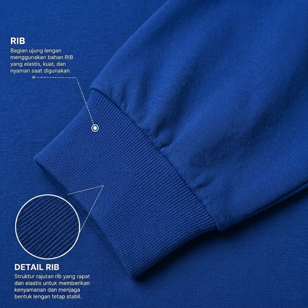 Troy Company Kaos Pria Lengan Panjang Biru Benhur - Blooms Longsleeve Tshirt Royal Blue LSD 3160