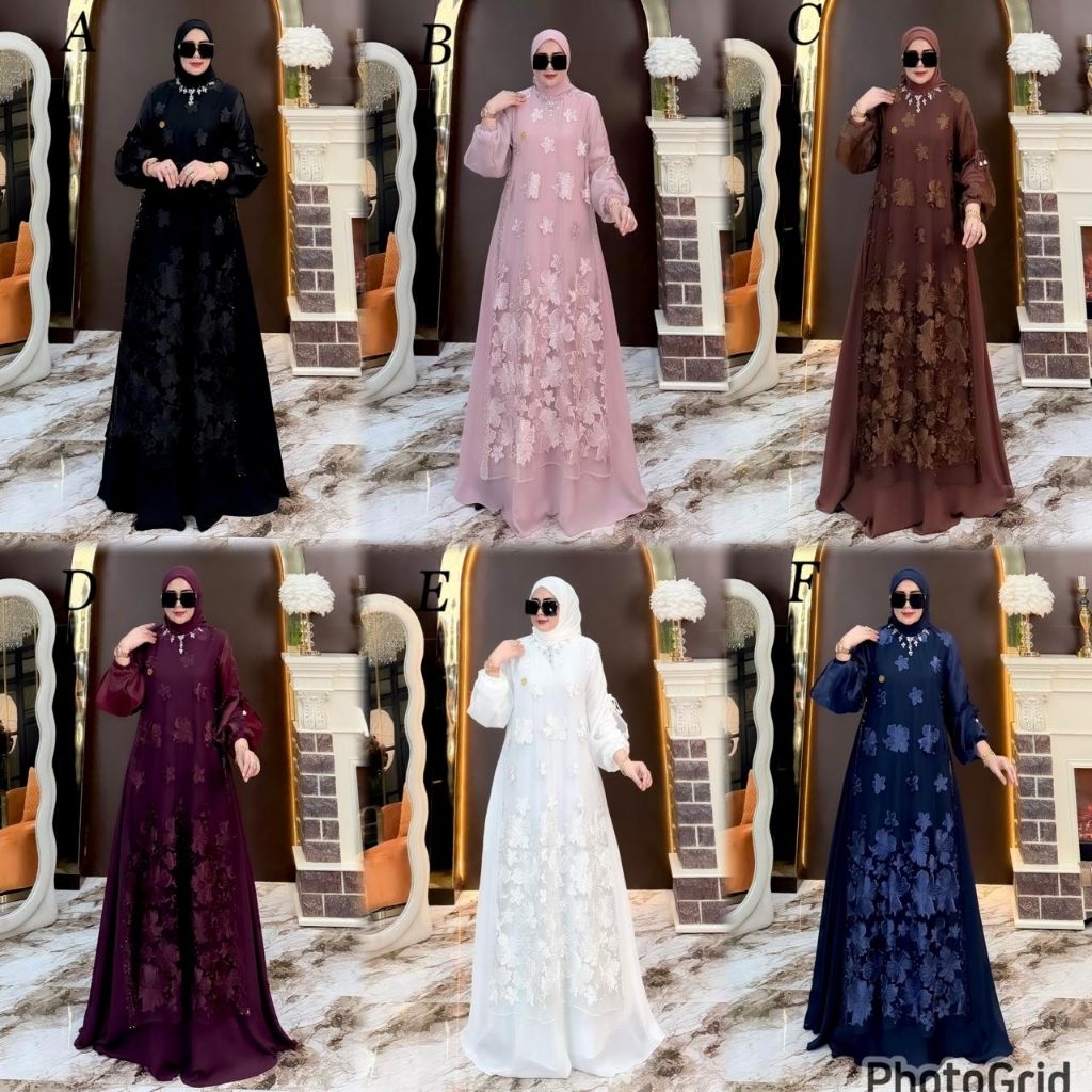 Aysha Set Scarf / Gamis Ceruty BabyDoll mix Tille Set Hijab Scarf / COD