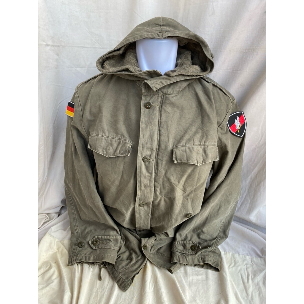 Coat Vintage Parka Moleskin ECWCS Olive Green Dengan Inner Bulu, Tentara Jerman Army (6)