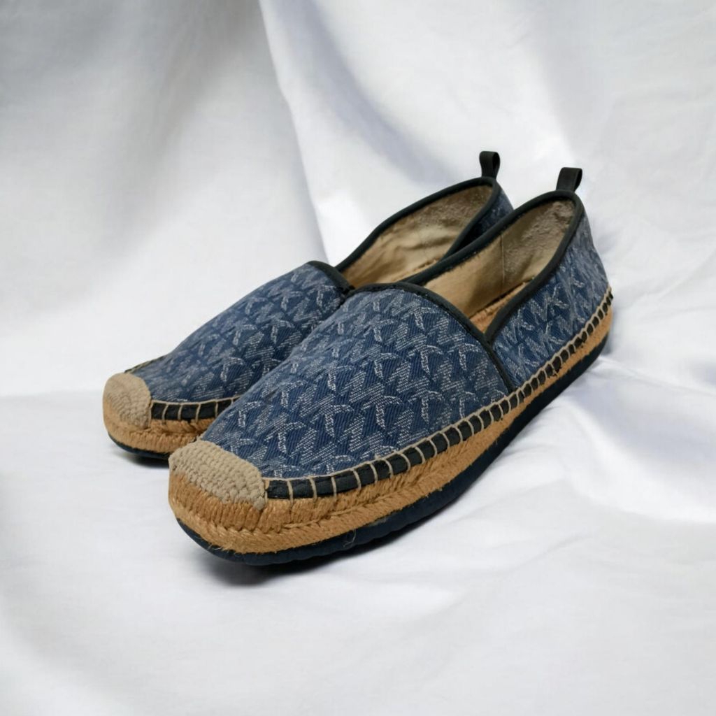 Michael Kors Monogram Denim Espadrilles Women's Shoes Original