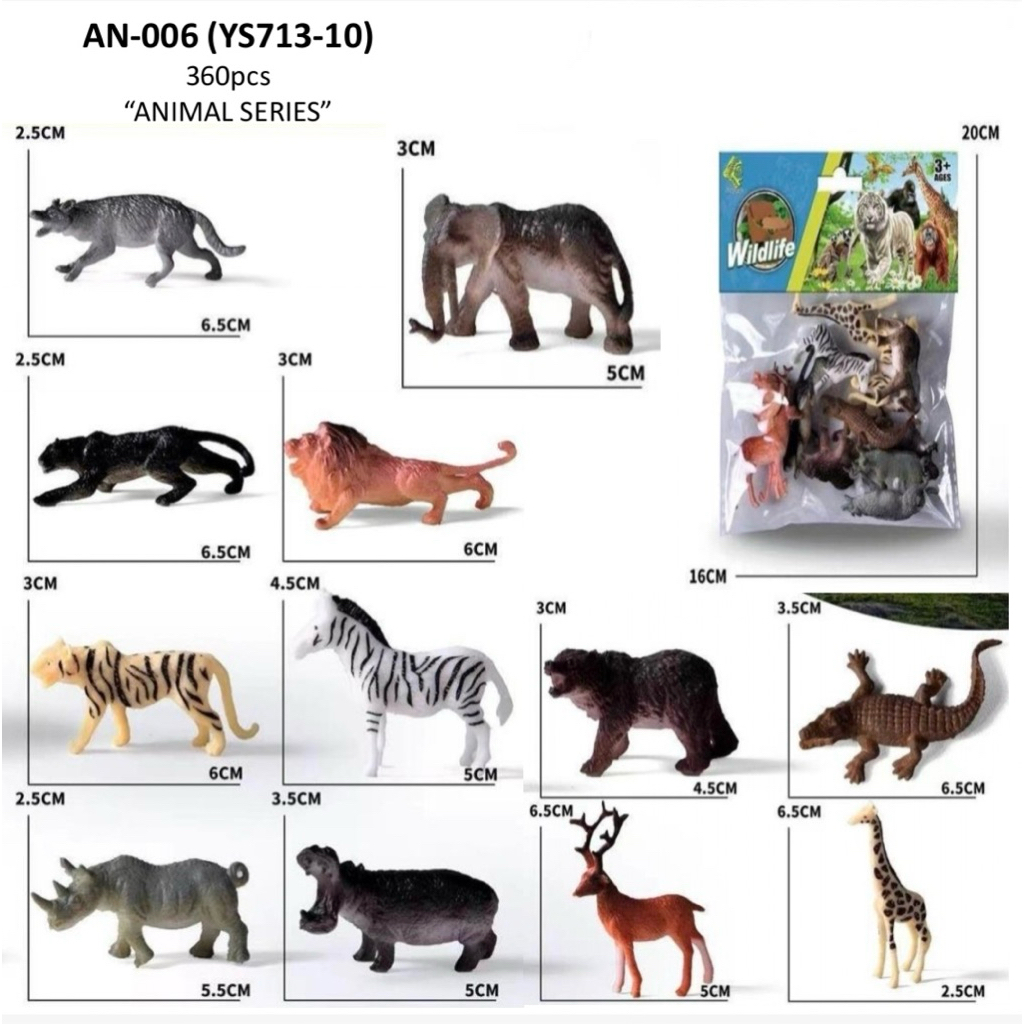1195 mainan binatang alam anak anak / mainan binatang karet / mainan binatang karet anak anak isi 12