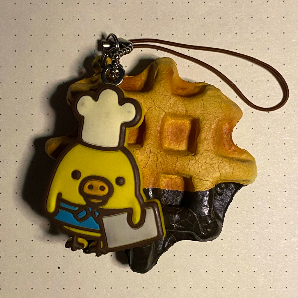 Rare squishies — Pie Chou Chocolate Drizzle, RK Tag: Kiiroitori Chocolate Dipped Waffle, Peko Chan V