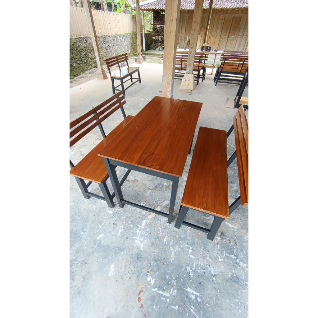 Meja kursi cafe sandaran panjang