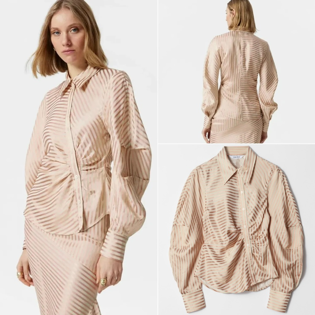 OTHER STORIES ASYMMETRICAL BEIGE BLOUSE