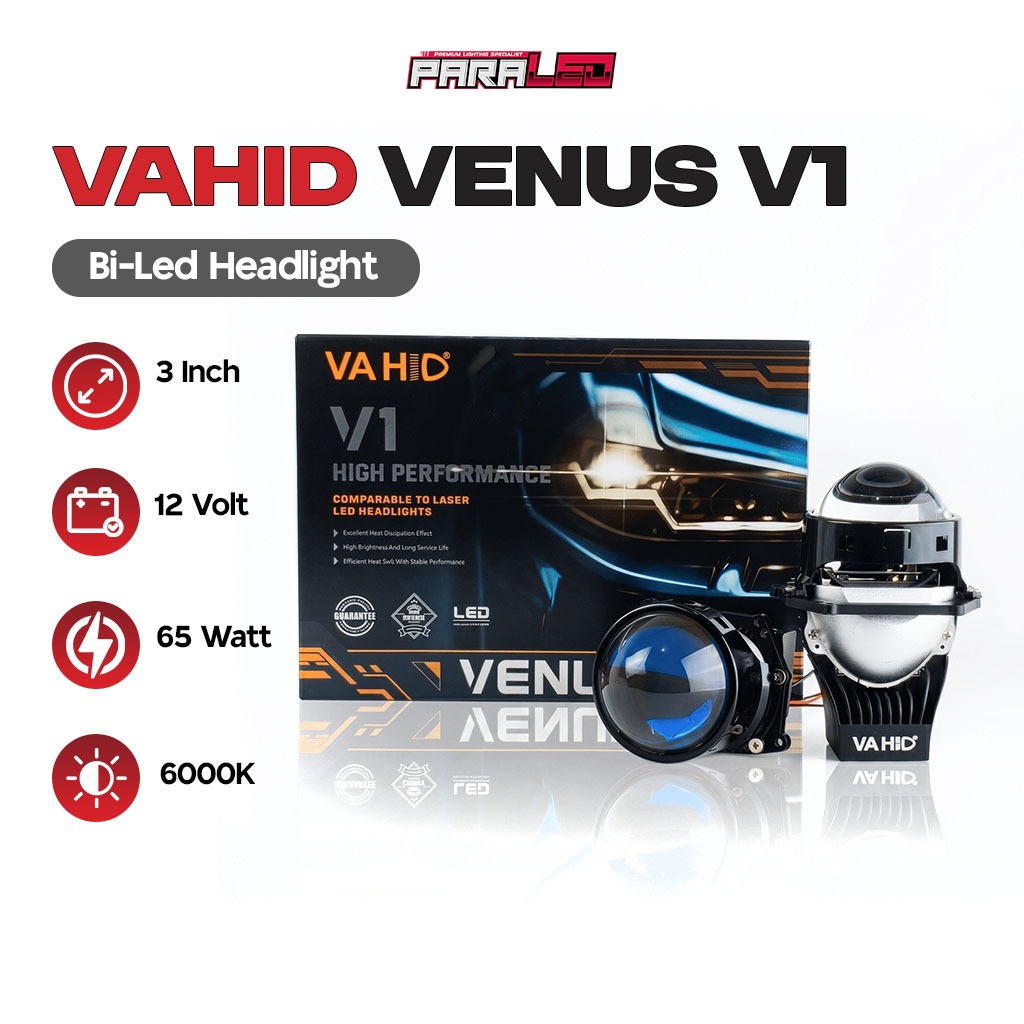Lampu Projie Biled VAHID Venus V1 3 Inch 65 Watt - Projector LED Super Terang Mobil Motor