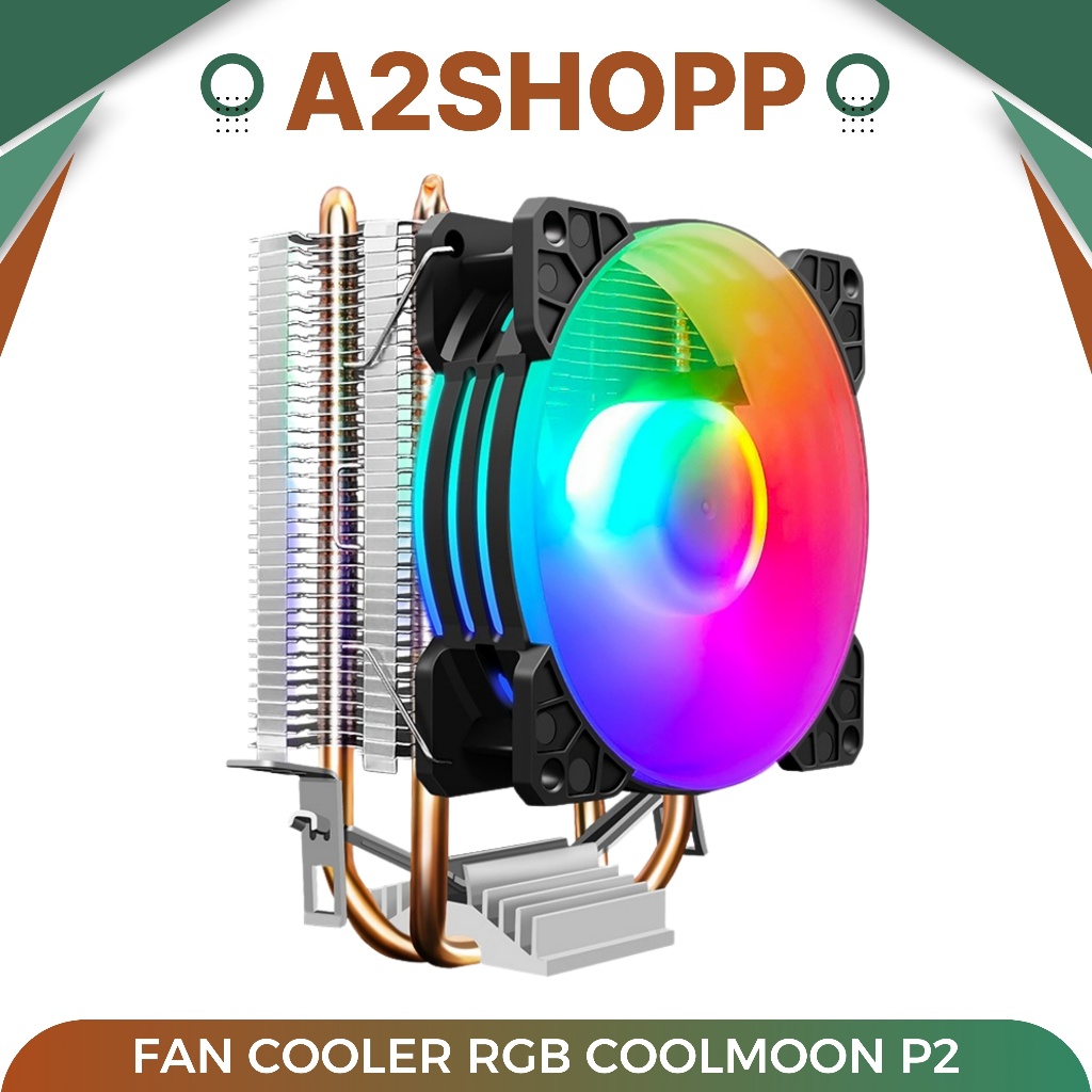 CPU FAN COOLER COOLMOON RGB P2 FOR INTEL DAN AMD FAN PROCESSOR