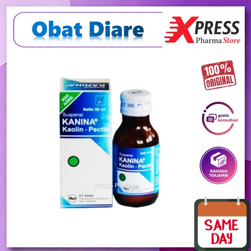 XPRESS   KANINA SYRUP 60 ml Obat Diare Mencret Kaolin Pectin Pektin Sirup Suspensi
