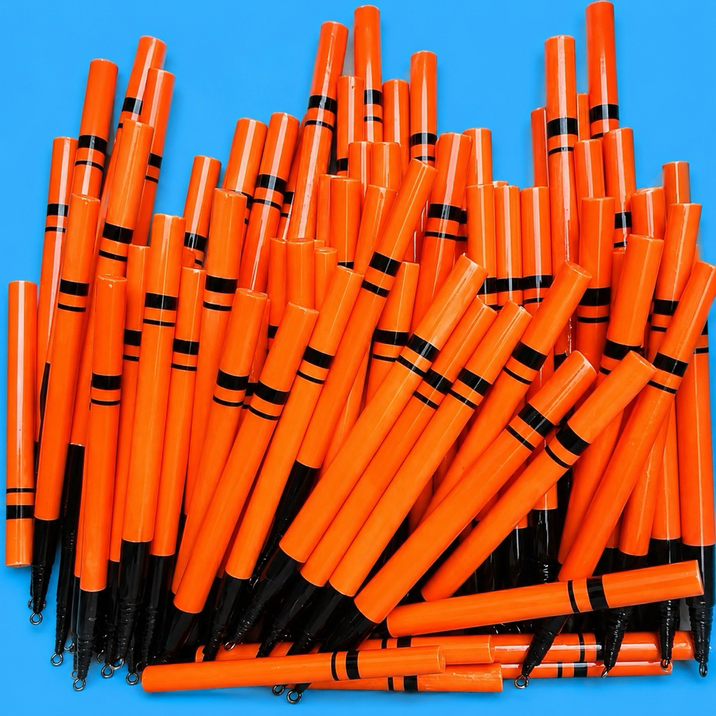 Pelampung pancing kayu panjang 8cm(bisa pasang starlite)