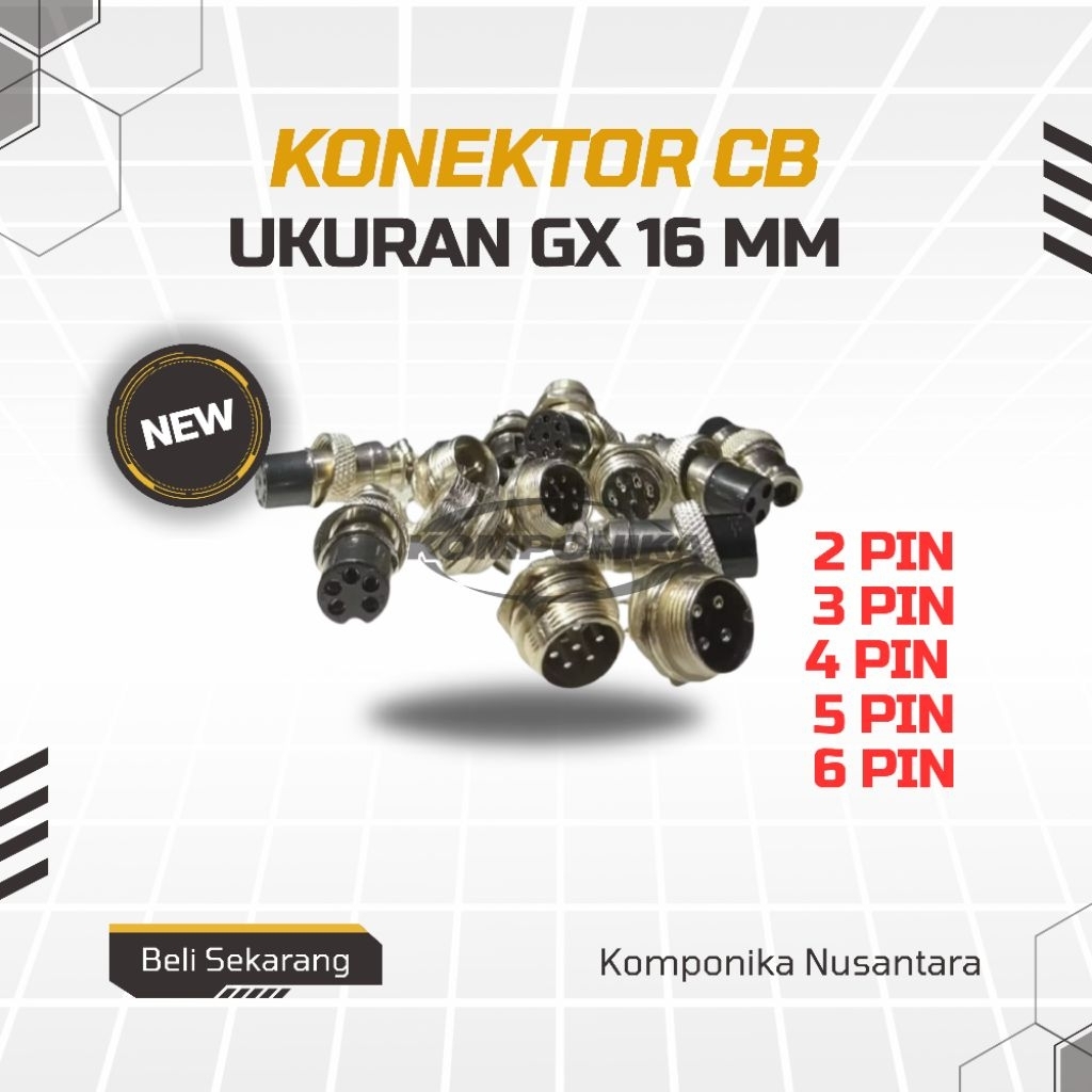 Konektor CB 4 Pin Ukuran GX 16 MM