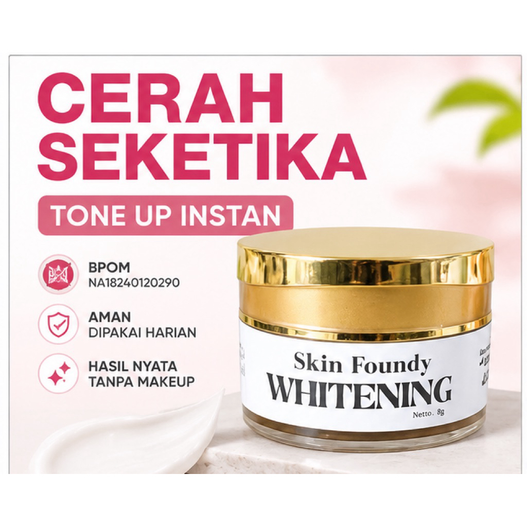 FONDATION IPUNG versi BPOM /JIPSKIN SKIN FOUNDY / TONE UP DAY CREAM / WHITENING DAY CREAM