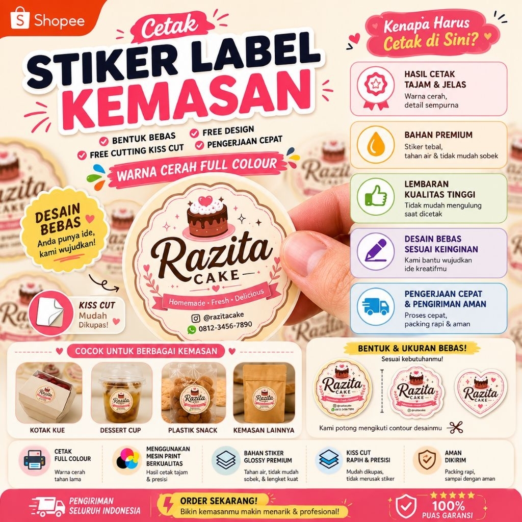 STIKER LABEL PRODUK / STIKER LABEL KEMASAN MAKANAN