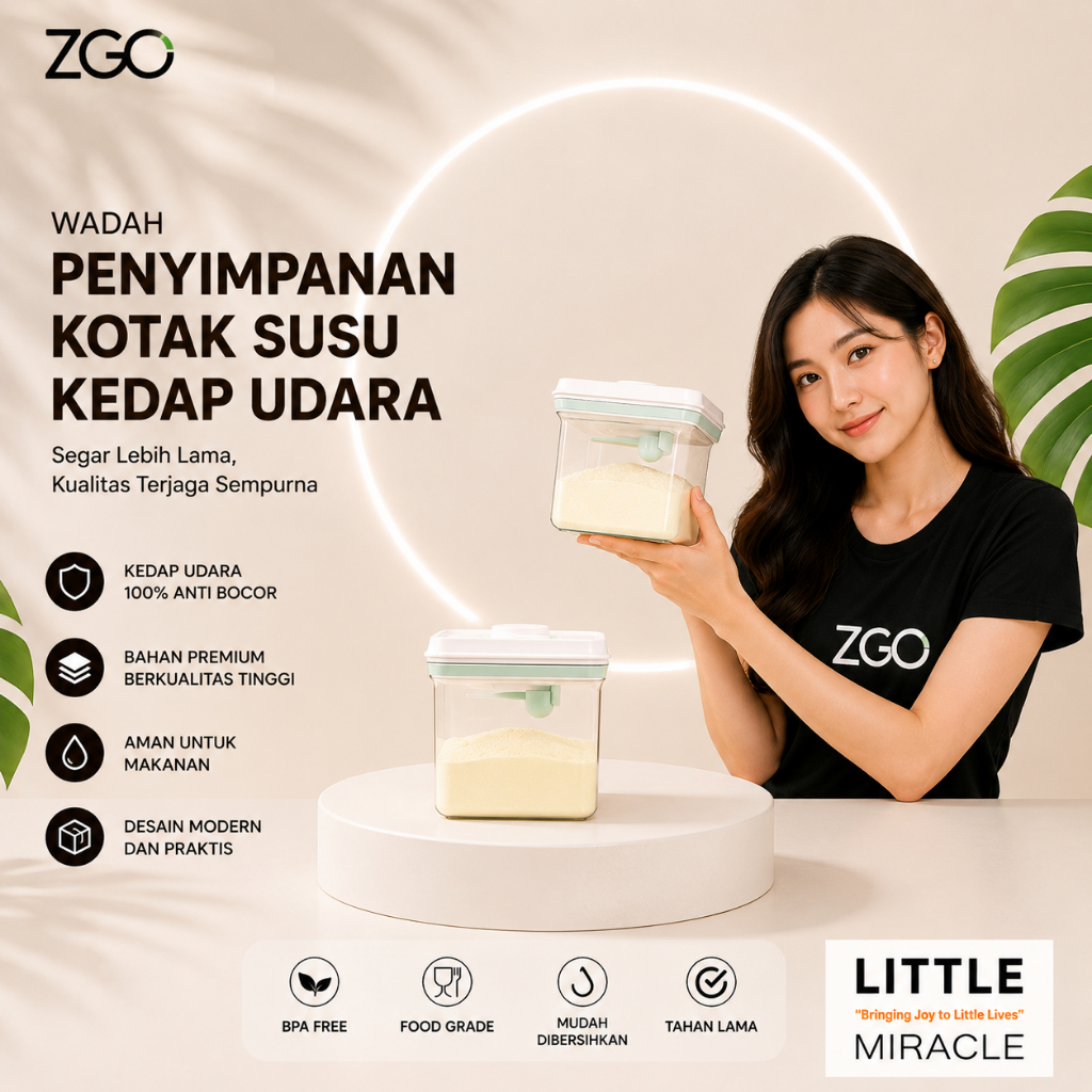 ZGO X  LITTLE MIRACLE Toples Susu Bubuk  - Anko Penyimpanan Susu bubuk (Scrapper)| Wadah Susu Bubuk 