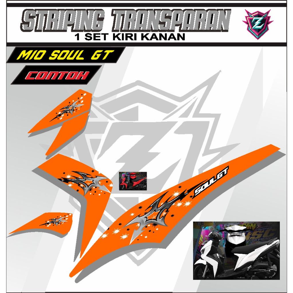 Stiker Transparan Mio Soul GT 115 - Stiker Striping Variasi Mio Soul GT Transparan