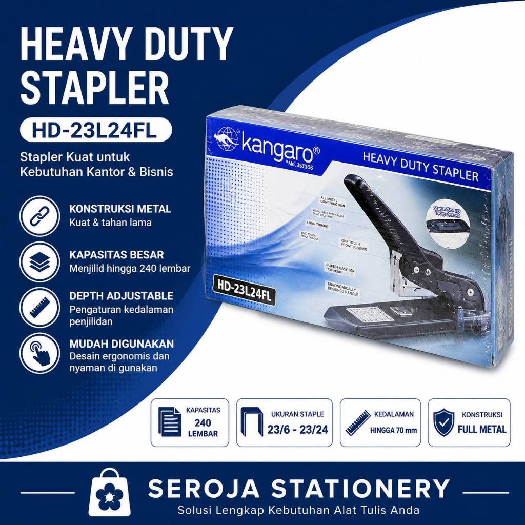 STAPLER JILID | ALAT STAPLER BESAR HD-23L24FL KANGARO | SEJENIS MAX HD-12-L/17