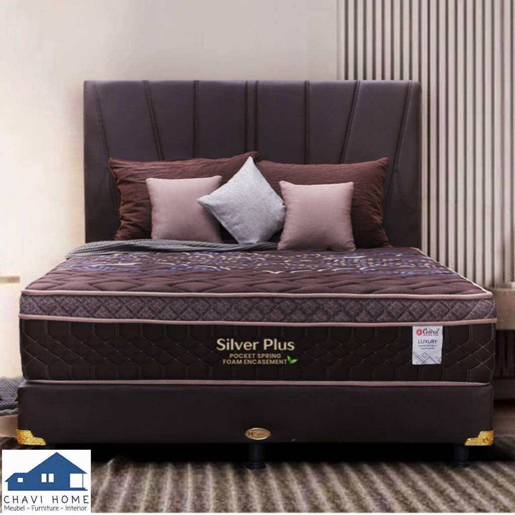 CHAVIHOME Central silver plus springbed central kasur / set
