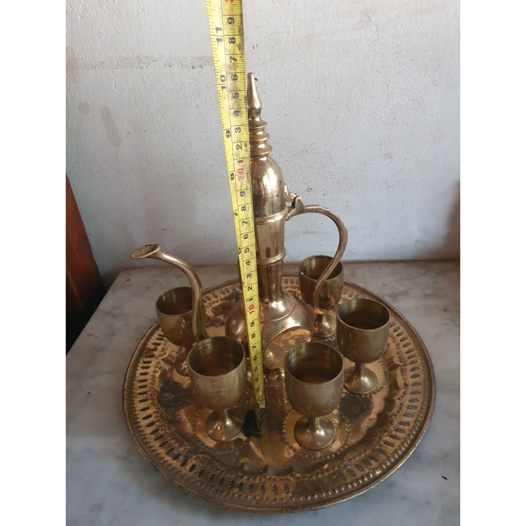 teko set kuningan antik uk teko 26 cm
