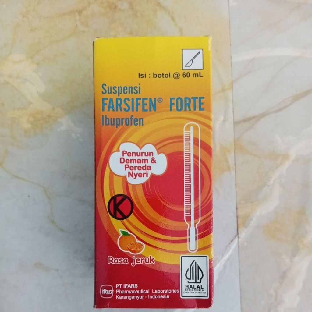 Suspensi Farsifen Forte Ibuprofen rasa jeruk 60ml