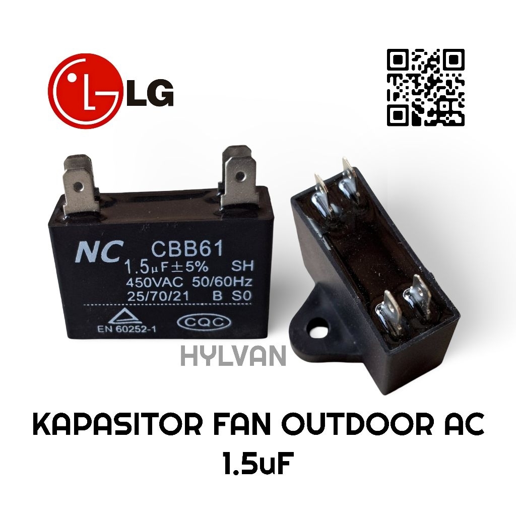 KAPASITOR FAN OUTDOOR AC LG 1/2 - 1PK