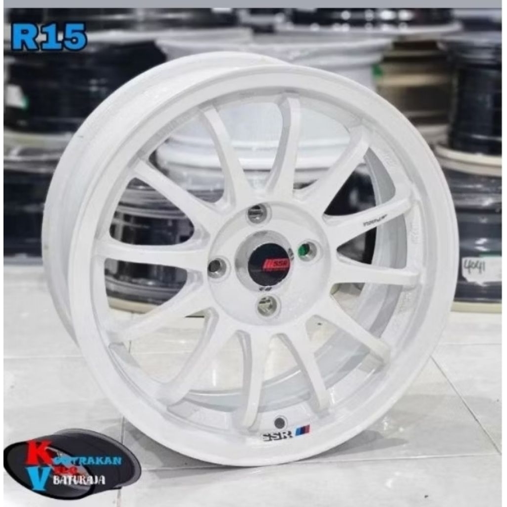 Velg SSR Type F R15 White 4x100 ( AGYA AYLA CALYA SIGRA JAZZ YARIS BRIO AVANZA XENIA DLL)