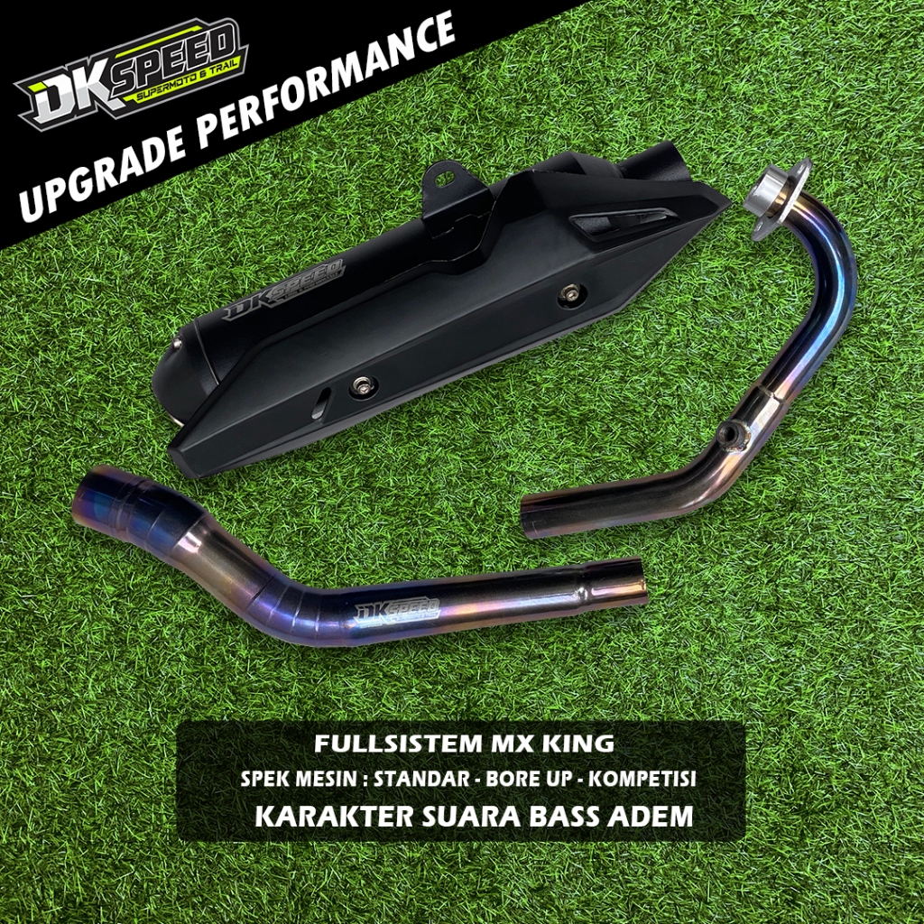 KNALPOT MOTOR STANDAR RACING MX KING BASS ADEM INLET 38MM / 50MM DK_SPEED ORIGINAL