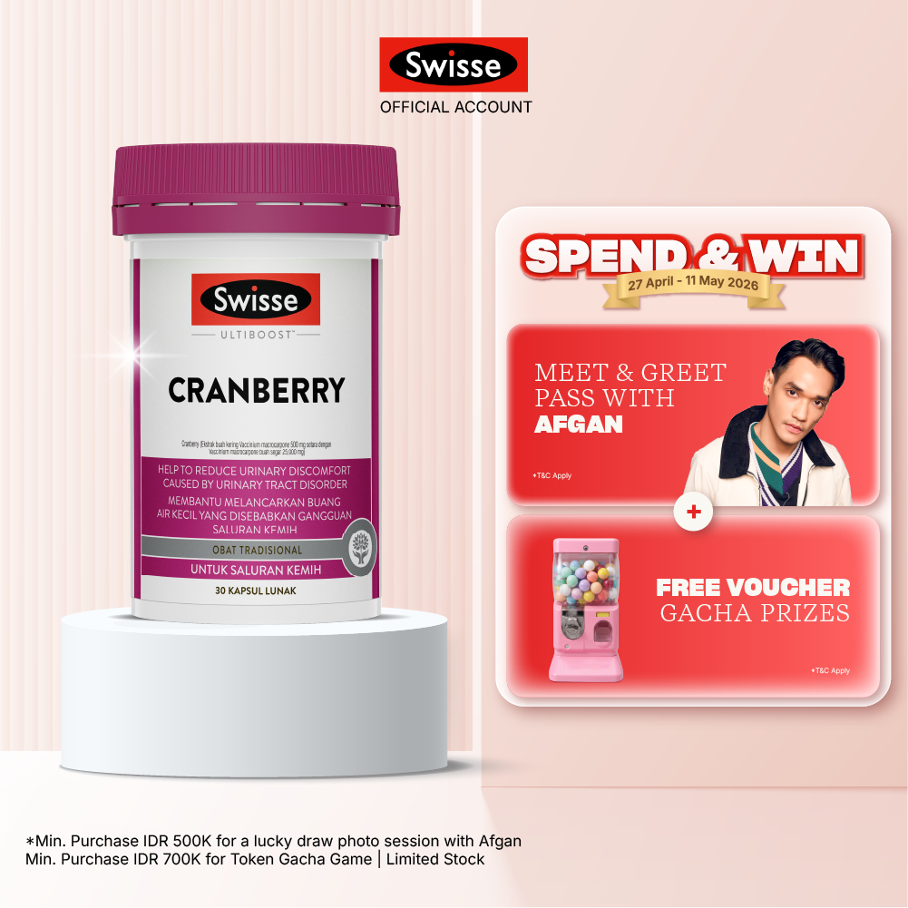 Swisse Ultiboost Cranberry - Multivitamin Suplemen & Vitamin Pelancar Saluran Kemih