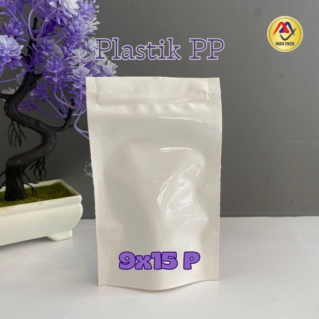 standing pouch PLASTIK KLIP WARNA PUTIH UKURAN 9X15 / ISI 100 PCS