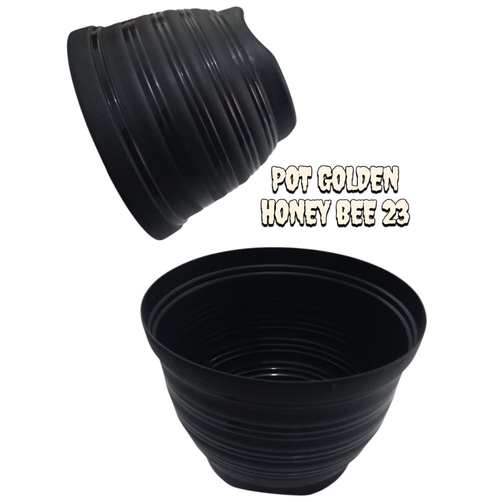 POT BUNGA / POT PLASTIK RINGAN / POT BUNGA TANAMAN PLASTIK GOLDEN HONEY BEE 23