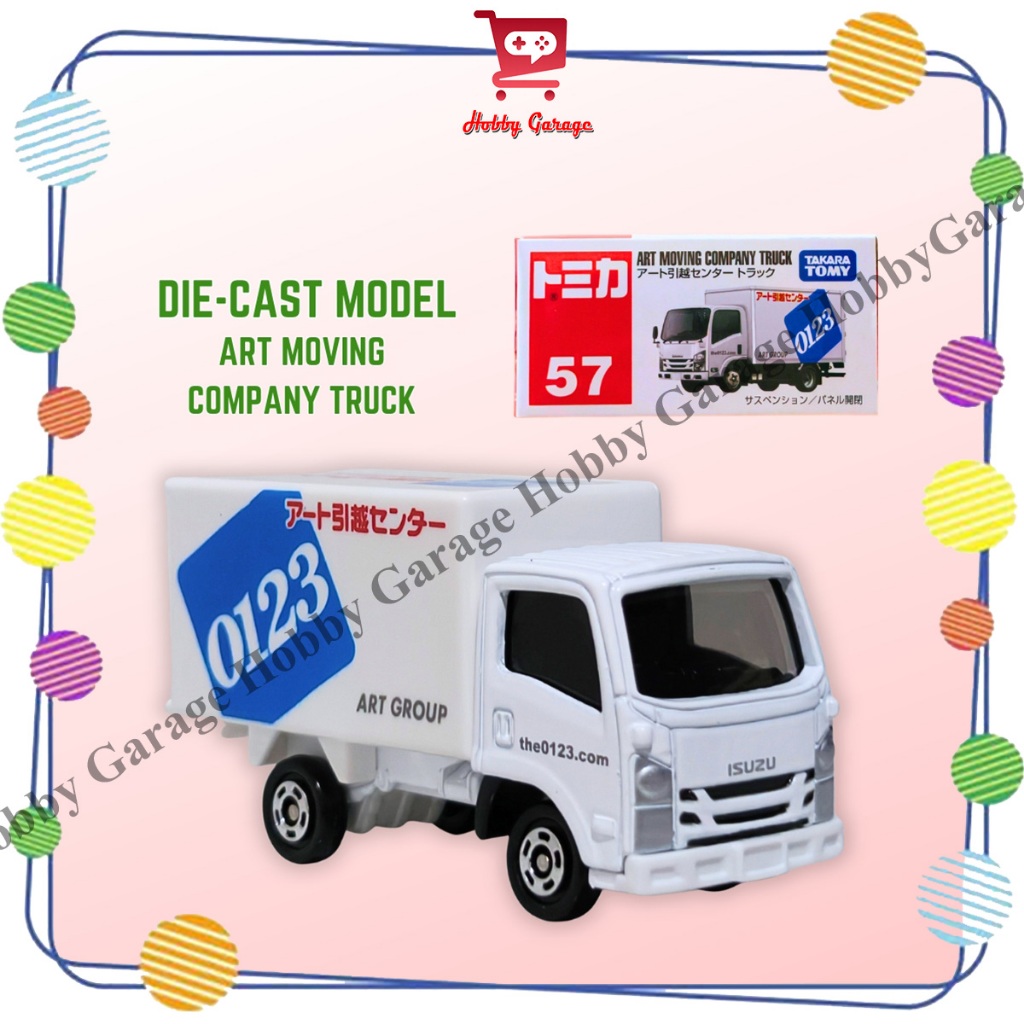 TOMICA Regular 057 Miniatur Diecast Isuzu Elf Art Moving Company Truck Mobil Metal Takara Tomy