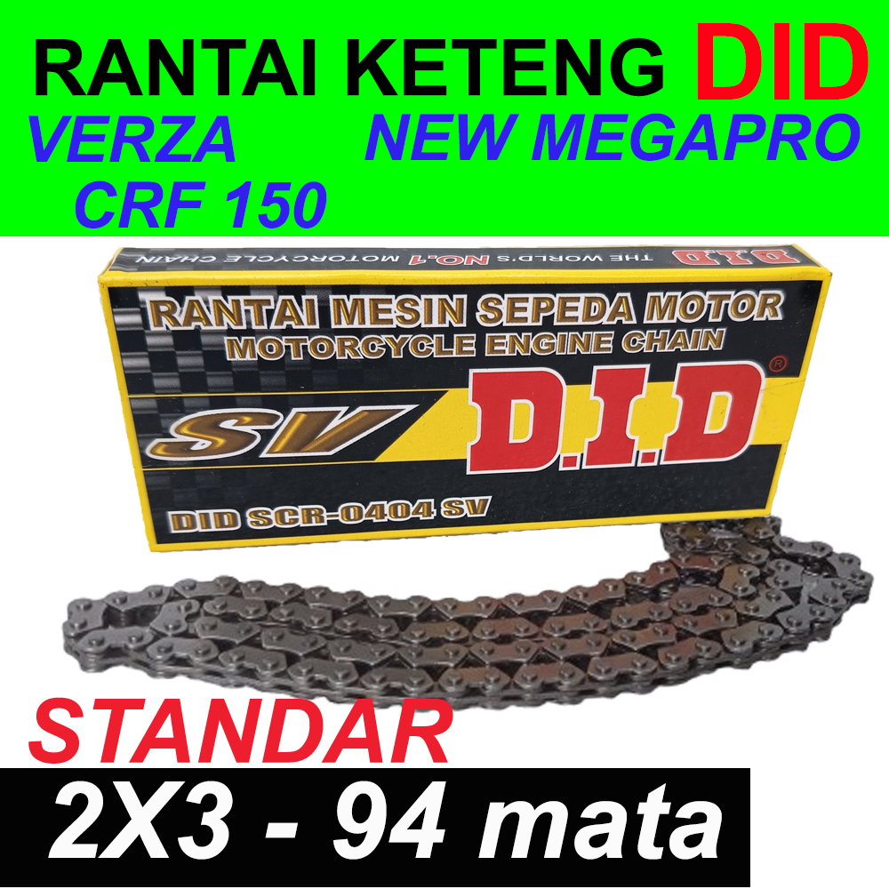 Rantai Keteng DID New Megapro Mono Verza CRF150 DID Standar 94 Mata Rantai Keteng Kamprat Timing New