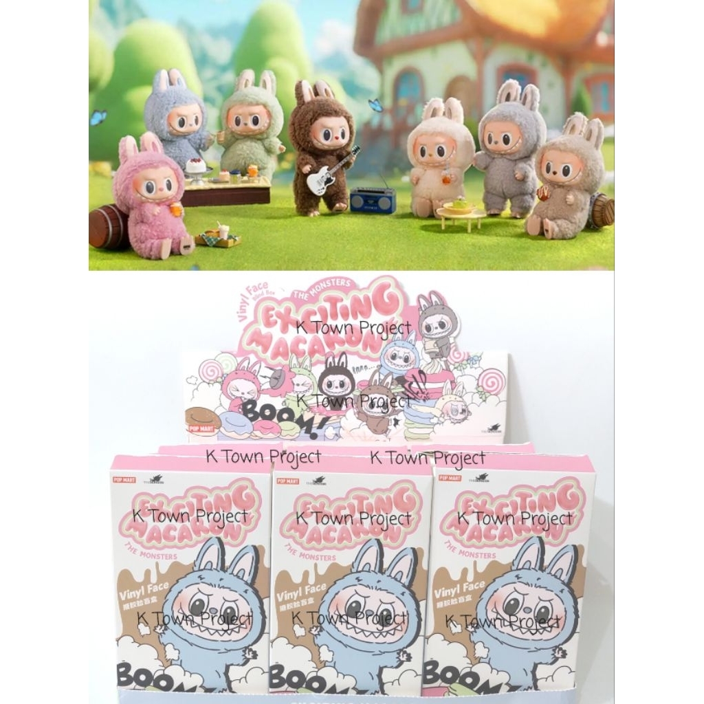 [READY - BACA CAPTION] POP MART THE MONSTERS LABUBU EXCITING MACARON VINYL FACE DOLL PLUSH SOYMILK L