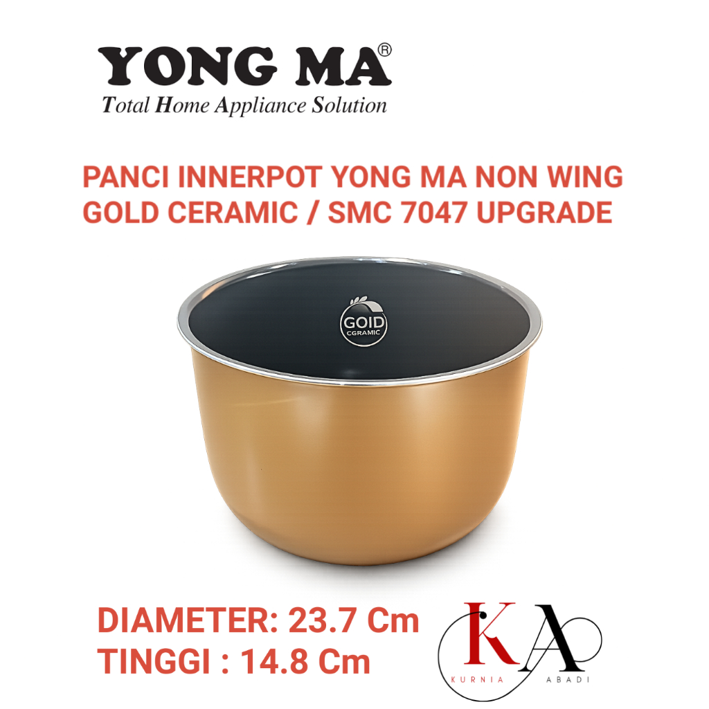 Panci Inner pot Magic com Yong ma - Yongma 2 Liter non wing tanpa pegangan original gold ceramic HAN