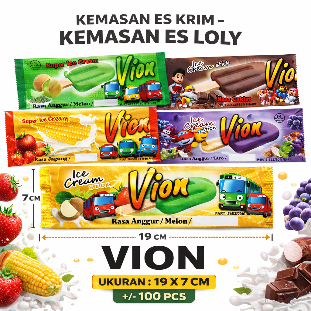 BUNGKUS ES KRIM STIK LAPIS COKLAT / PLASTIK ES KRIM / PLASTIK ES UKURAN