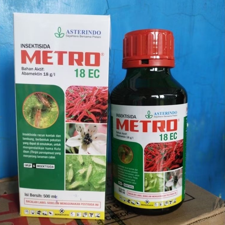 Insektisida Metro 18 EC 500 ml / 1000 ml. Ampuh kendalikan hama kutu daun, trips, kutu kebul pada ta