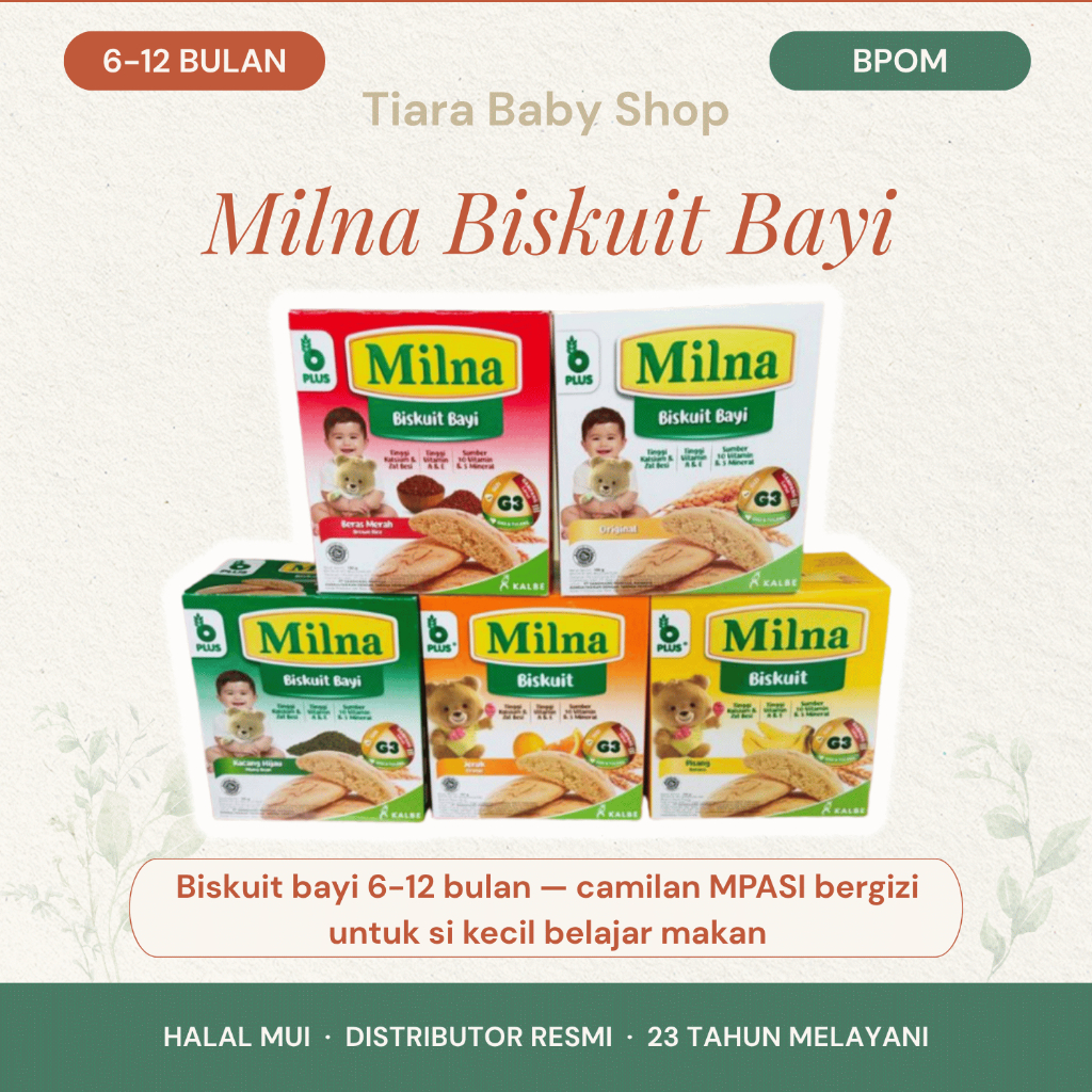 Milna Biskuit Bayi 6-12 Bulan - Camilan MPASI Bergizi Finger Food Halal BPOM