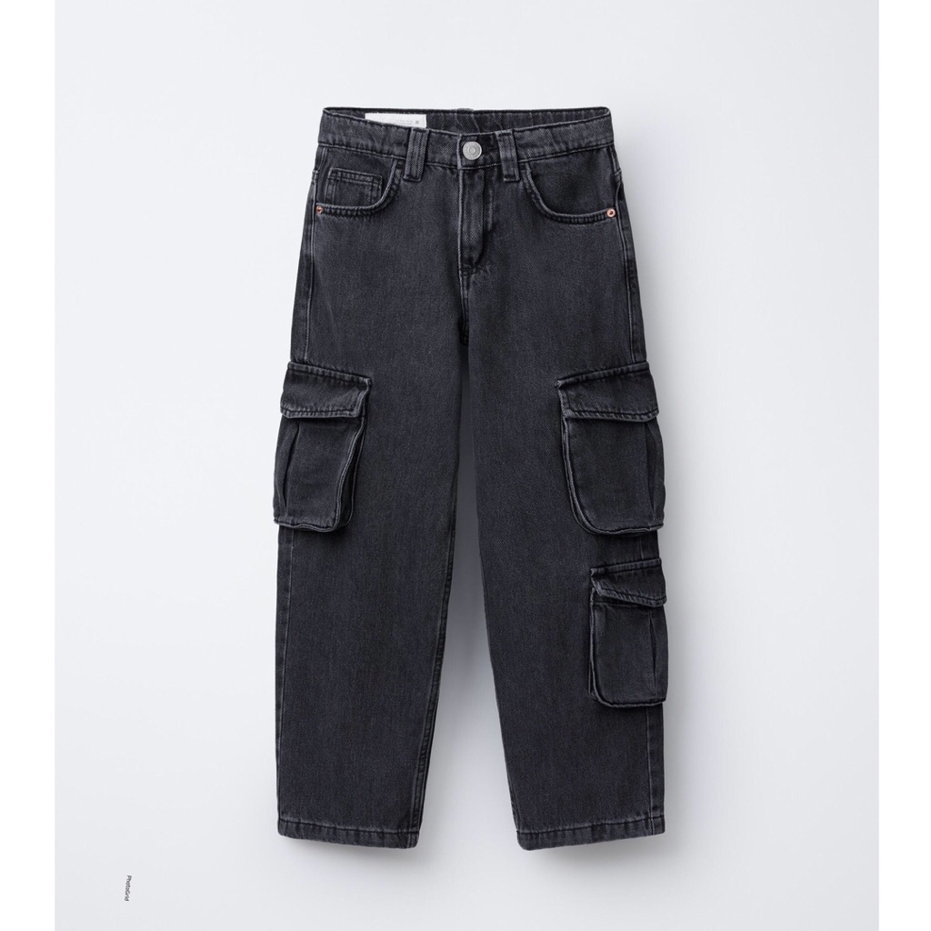 jeans cargo black washed Zara kids