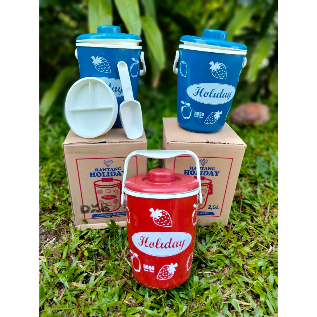 Rice Bucket Mini 2.5 Liter Rantang Holiday Termos Nasi Thermos Es Tempat Nasi Rantang Makanan Rantan