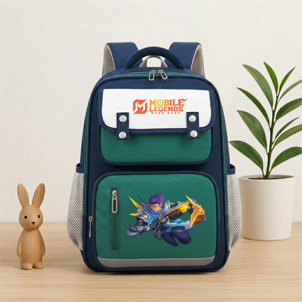 RAINDOZ - CUT 034 F153 Tas Ransel Sekolah Anak SD Skin Granger Mobile Legends Navy Tosca Bahan Kuat 