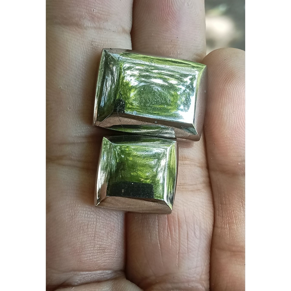 2 pcs iron Meteorite faset kotak batu meteor besi Aji