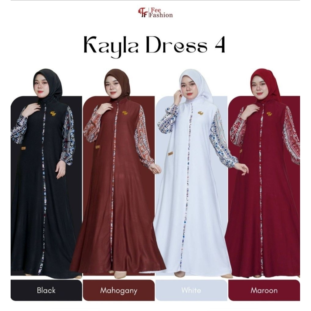 KAYLA DRESS, KAYLA MIDI DRESS FEE FASHION, DRESS RAYON TWILL, GAMIS RAYON, GAMIS MOTIF GAMIS ADEM DR