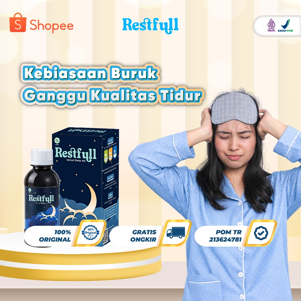 Bantu Redakan Kebiasaan Buruk Ganggu Kualitas Tidur - 1 Botol Restfull Hyperarousal - Ekstrak Akar V
