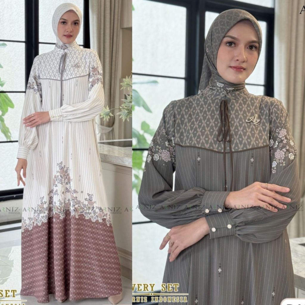 Mahalia Dress Set Jilbab By Arniz Collection Terbaru