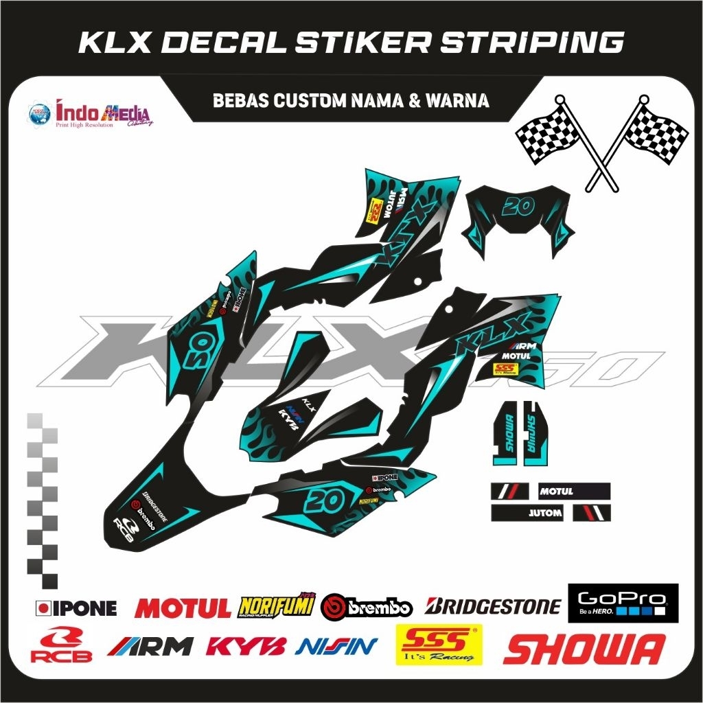 decal sticker klx / sticker decal klx / striping klx / sticker motor klx