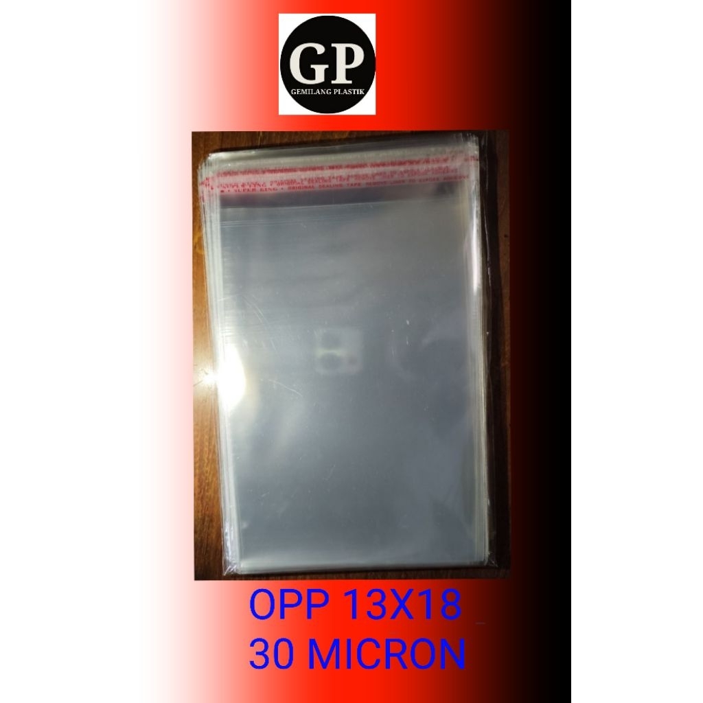 OPP 13x18 Tebal 30 Micron Isi 100 Pcs
