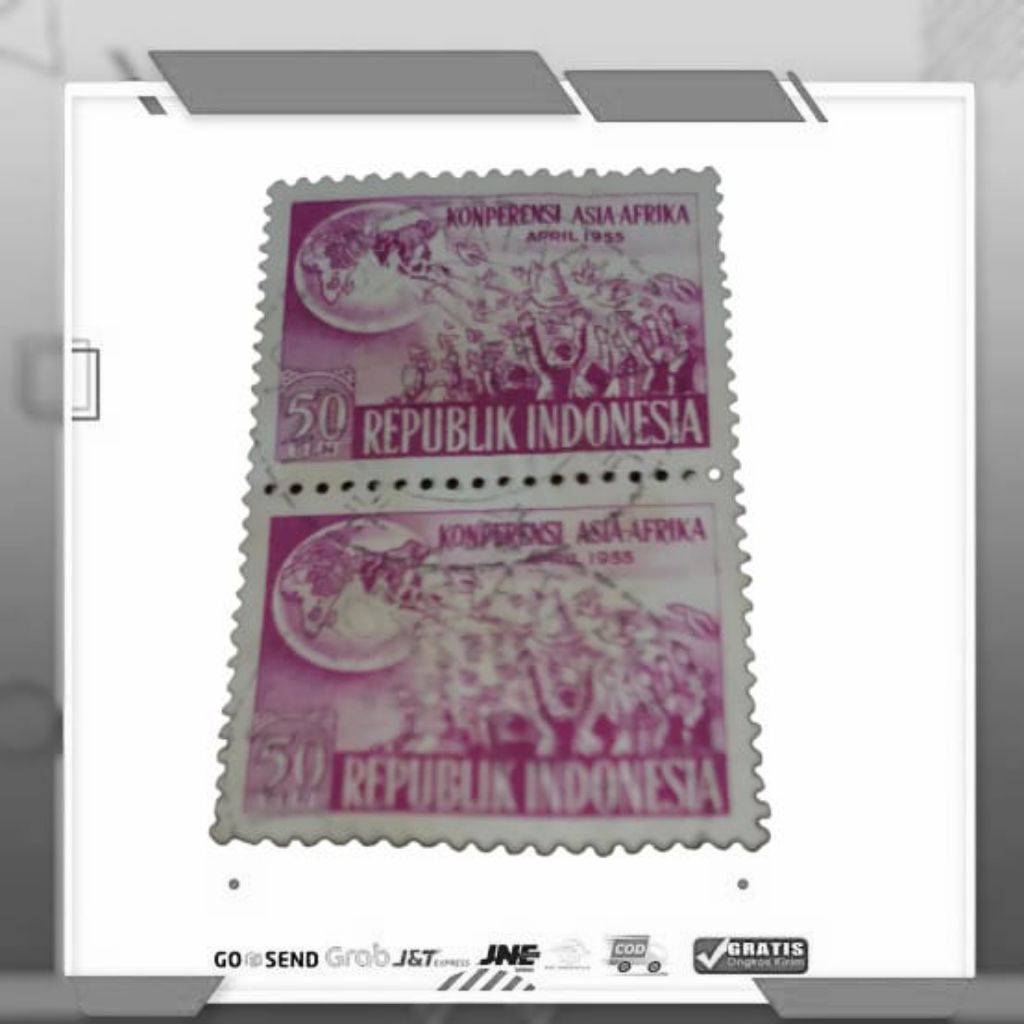 Prangko Seri Konferensi Asia Afrika KAA 50 Sen 1955 Used