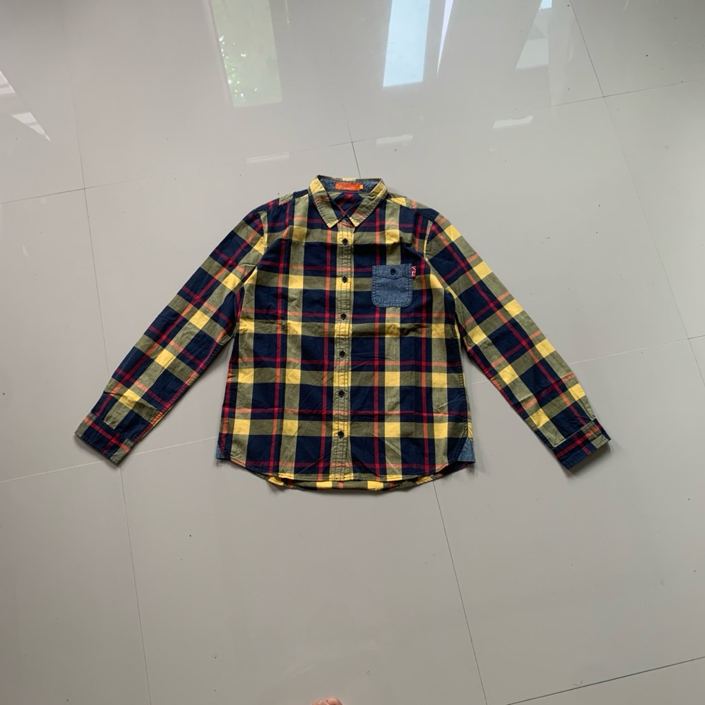 Kemeja Evisu pocket Lengan Panjang