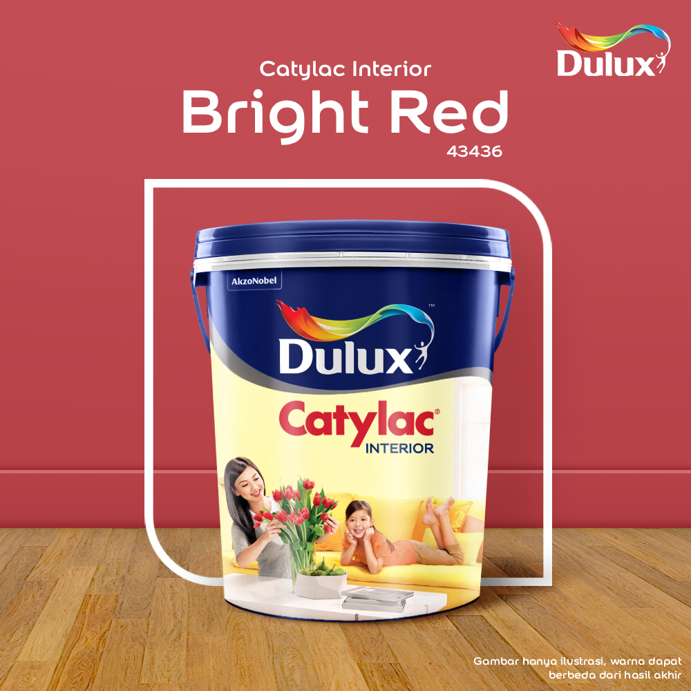 CAT TEMBOK BRIGHT RED DULUX CATYLAC INTERIOR - 5 KG CAT BRIGHT RED 43436 CAT TEMBOK DULUX CATYLAC